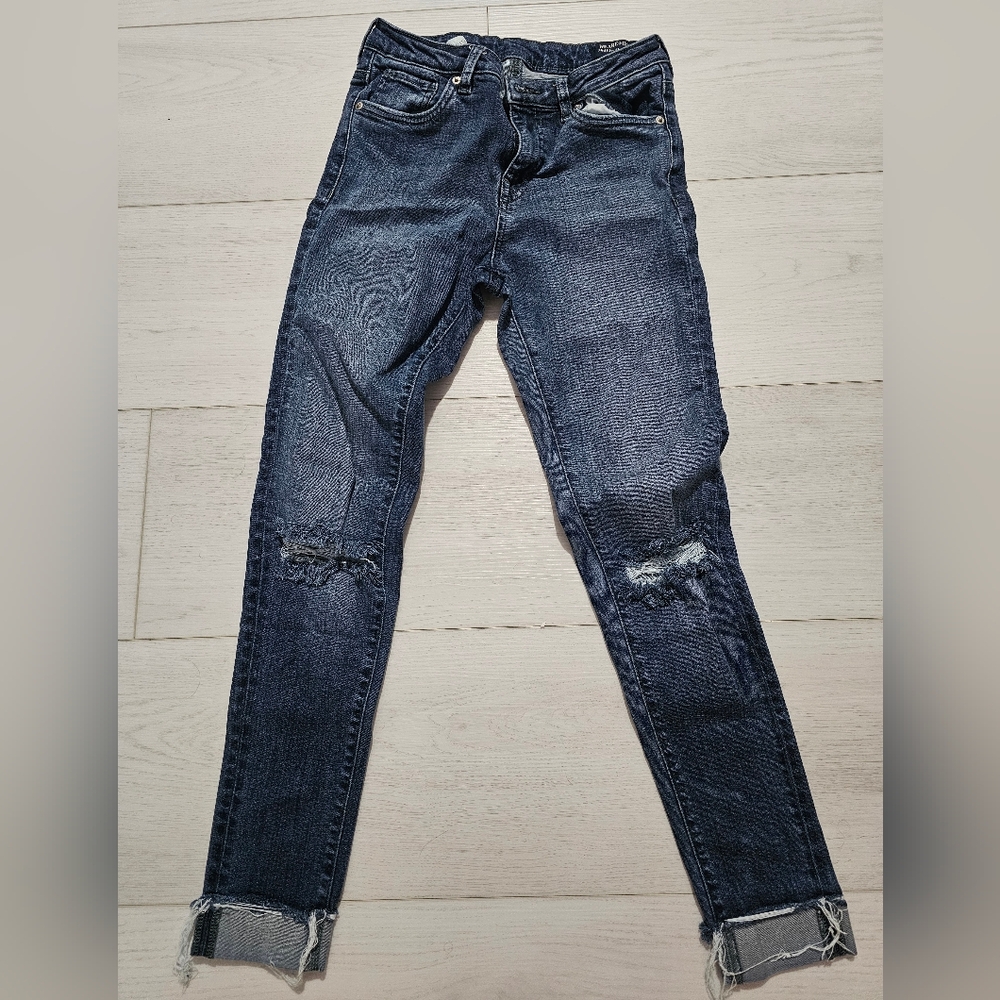 Buffalo David Bitton Dark Blue Distressed Skinny Jeans